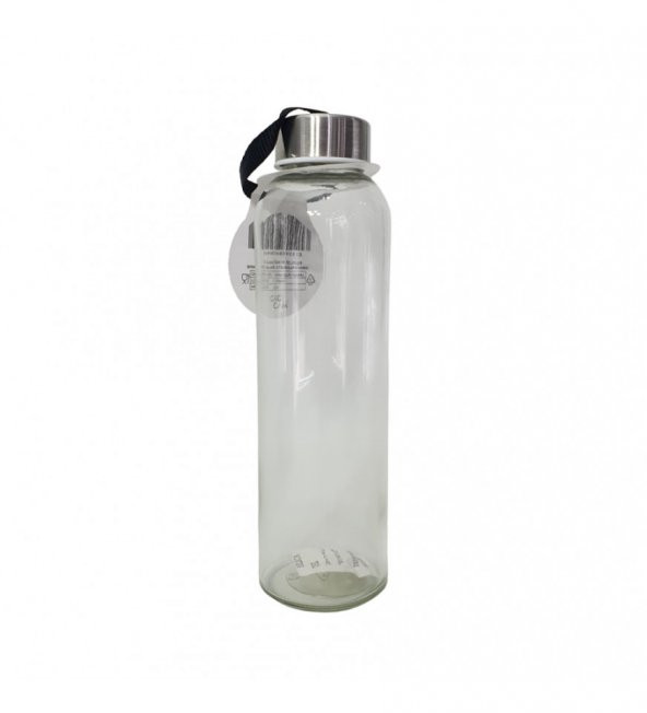 Siyah Kılıflı Cam Matara 500 ml HK2670 - 3