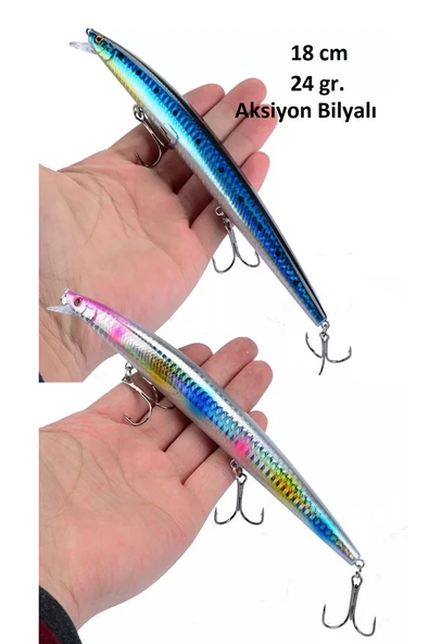 Rapala Lures Yapay Suni Balık Yemi Turna Levrek Lüfer yem Lrf Yem 2 Adet 18cm 24gr - 2