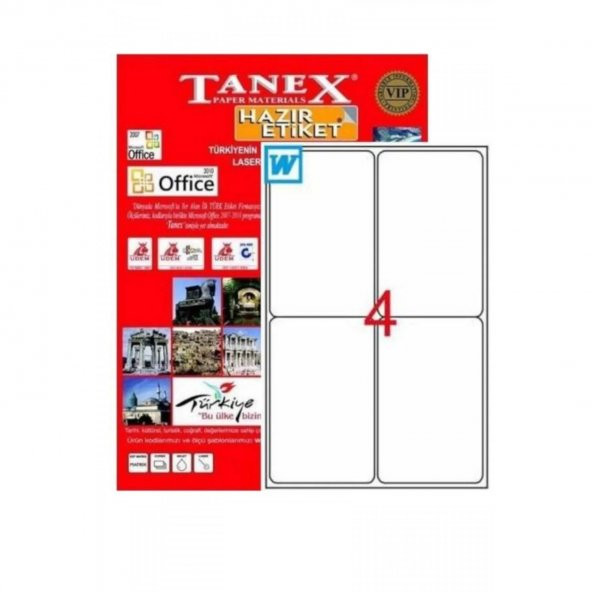 TANEX TW-2004 ( 99,1 * 139 mm ) LAZER ETİKET- ( 100 Adet )