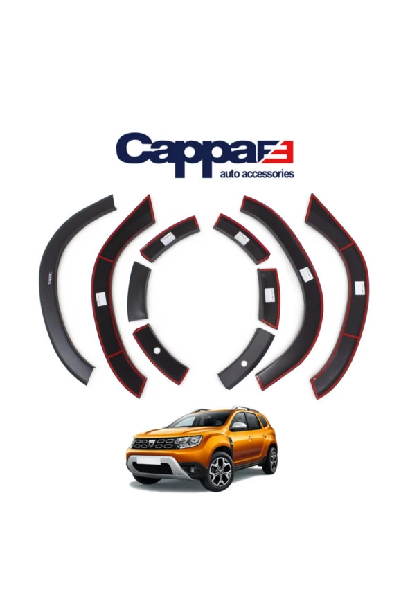 Dacia Duster Çamurluk Dodik Seti Uv Katkılı (Abs) Mat Siyah 8 Parça 2018 Ve Sonrası