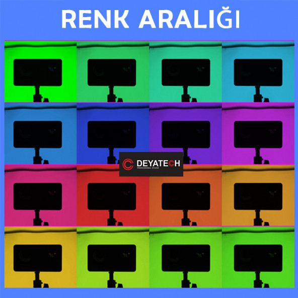 Deyatech RGB Led Işık 8500k 4000mAh Taşınabilir Fotoğraf & Video Çekim Youtube Tiktok Ambiyans Işığı - 7