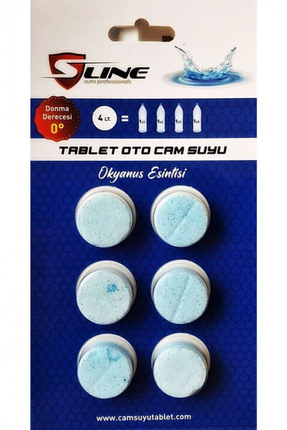 Cam Suyu Tableti 1 Adet Tablet 4 Litre Silecek Suyu 6 Adet