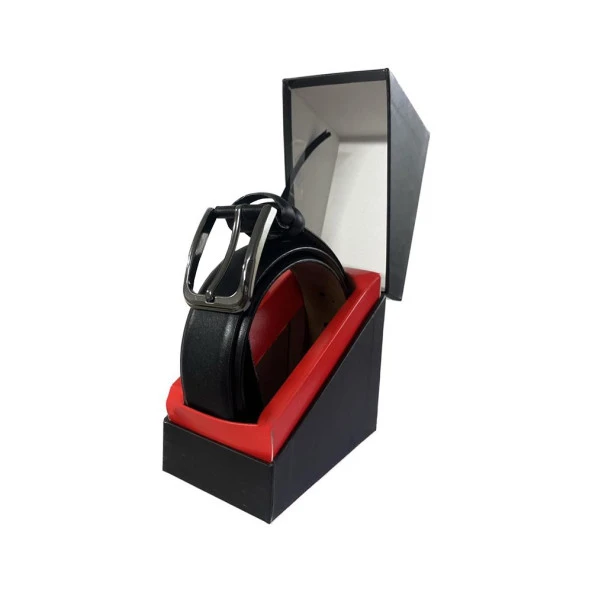 Fossil Siyah Düz Dikiş Hakiki Deri  3,5 cm Erkek Kemeri-115cm - Resim 5