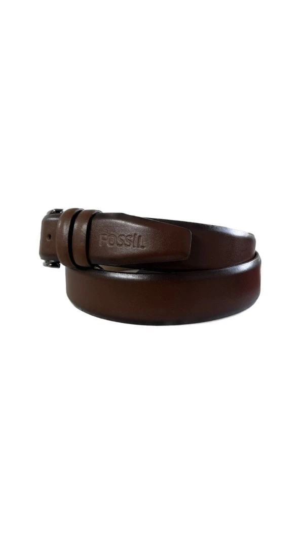Fossil Kahve Düz Dikiş Hakiki Deri 3,5 cm Erkek Kemeri-130cm - 4