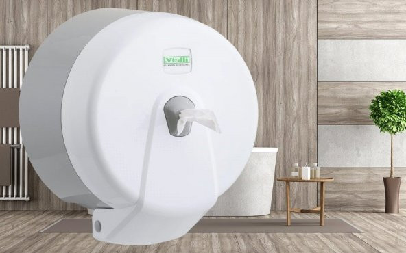 Şeker Portakalım Vialli K9 Jumbo İçten Çekmeli Cimri Tuvalet Kağıdı Dispenser Beyaz