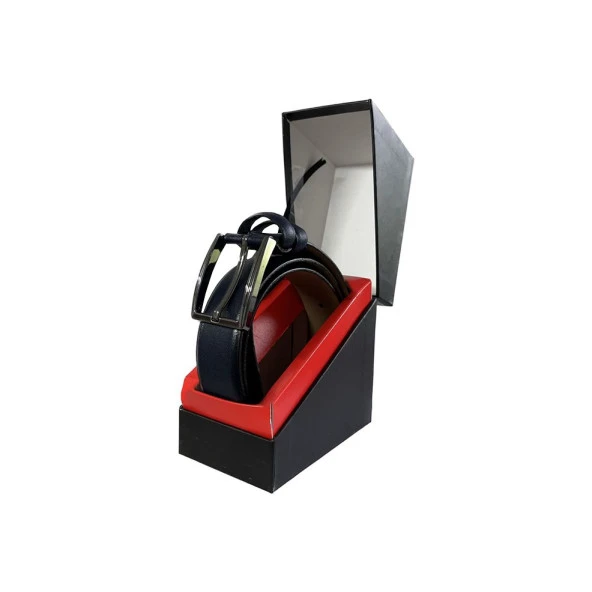 Fossil Düz Dikiş Hakiki Deri Lacivert klasik 3,5 cm Erkek Kemeri-115cm - Resim 5