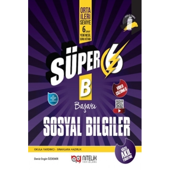 Nitelik Yayınları Süper 6. Sınıf Sosyal Bilgiler Yeni Nesil Soru Kitabı