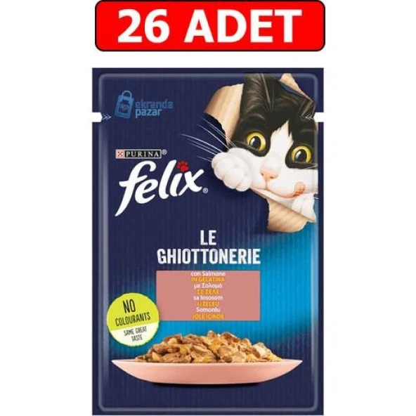 Felix Jöle İçinde Somonlu Kedi Yaş Maması 85 Gram 26 adet ürün görseli 1