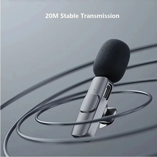 Daytona K9-C2 TYPE-C+Lightning kablosuz 2'li yaka mikrofonu (1Adet Kablosuz Alıcı + 2Adet Mikrofon) (3-in-1) - Resim 5