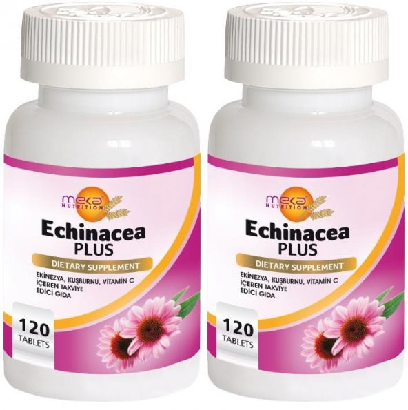Meka Nutrition Ekinezya Plus 2x120 Tablet Echinacea Kuşburnu Vitamin C Vitamini
