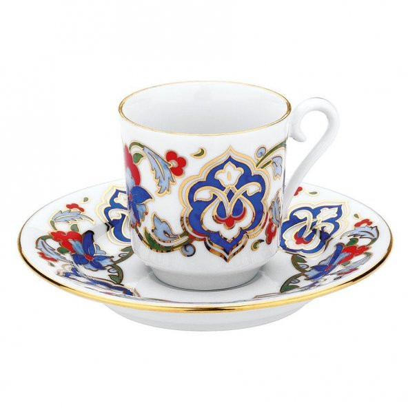 Kütahya Porselen El Dekoru 2 Kişilik 557 Desen Kahve Fincan Takımı
