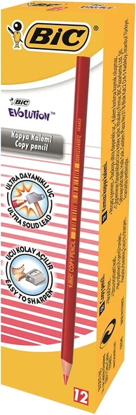 Bic Evolution Kırmızı Kopya Kalemi 12'li Kutu / 9213691 ürün görseli