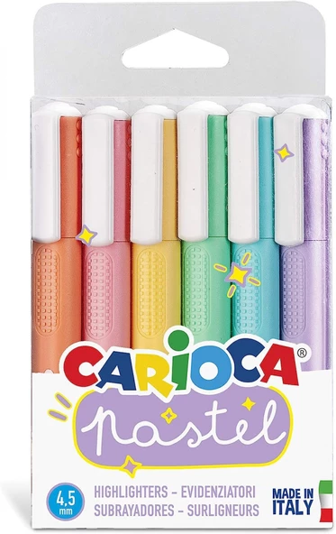 Carioca 6'lı Pastel İşaretleme Fosforlu Kalem