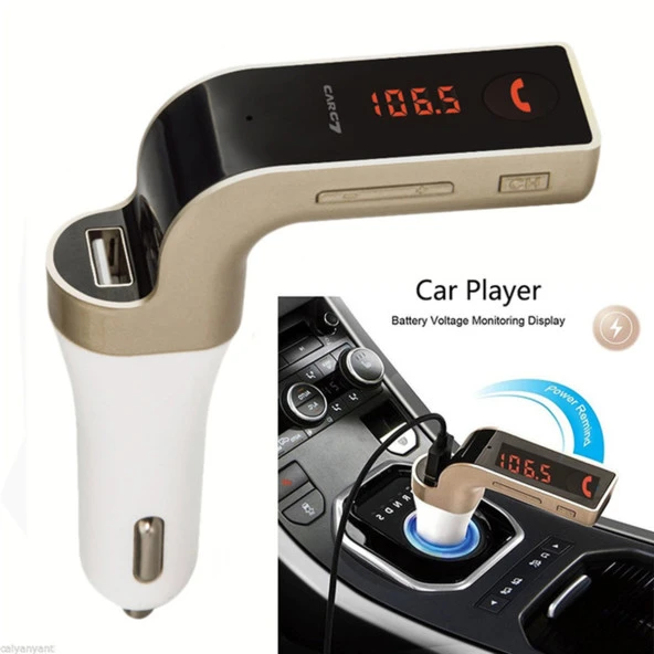 Araç Kiti Fm Transmitter Usb Girişli Bluetooth 4.1 Carg7 Gold