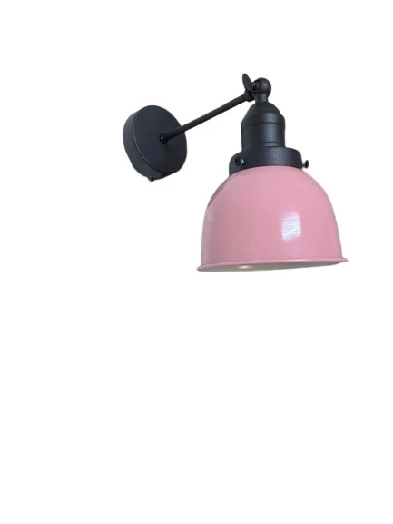 Dylight Retro Metal Dekoratif Rustik Pembe Mafsallı Duvar Aplik