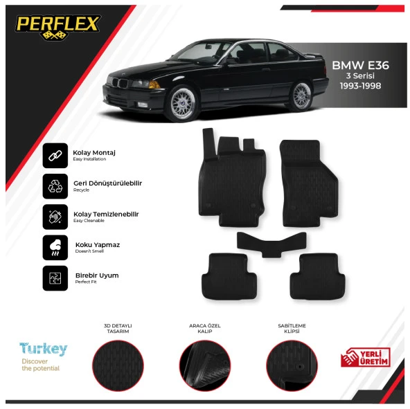 Bmw E36 3 Serisi 1993-1998 3D Havuzlu Paspas - 1