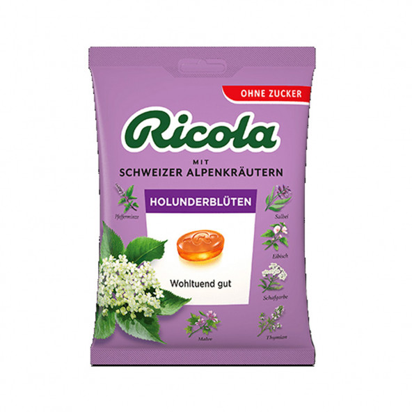 Ricola HOLUNDERBLÜTEN Mürver Çiçeği Özlü Pastil - ŞEKER İLAVESİZ