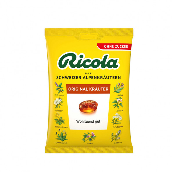 Ricola ORIGINAL KRAUTER Alp Dağları Bitkileri Özlü Pastil - ŞEKER İLAVESİZ