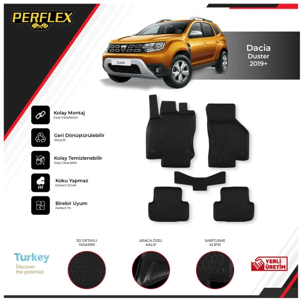 Dacıa Duster 2019+ 3D Havuzlu Paspas