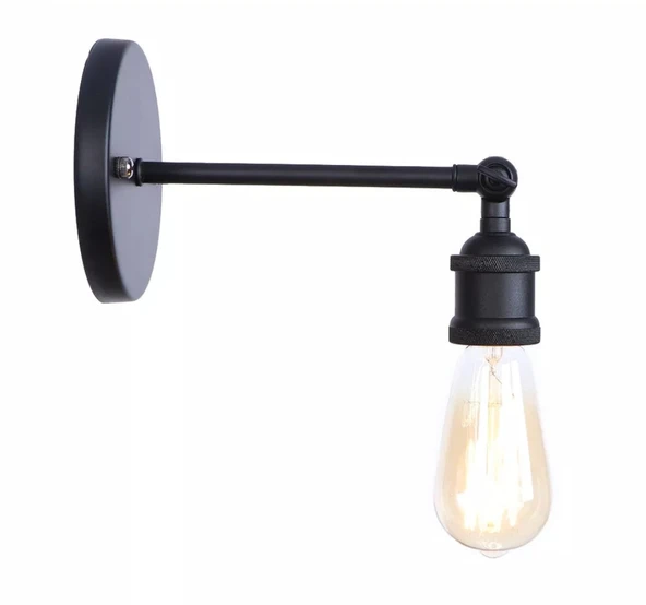 Dylight Retro Metal Siyah Mafsallı Dekoratif Rustik Aplik ürün görseli