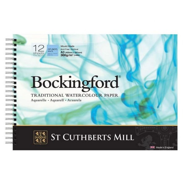 Bockingford Spiralli Suluboya Defteri Cold Pres 300 gr 297x420mm (A3) 12 yp