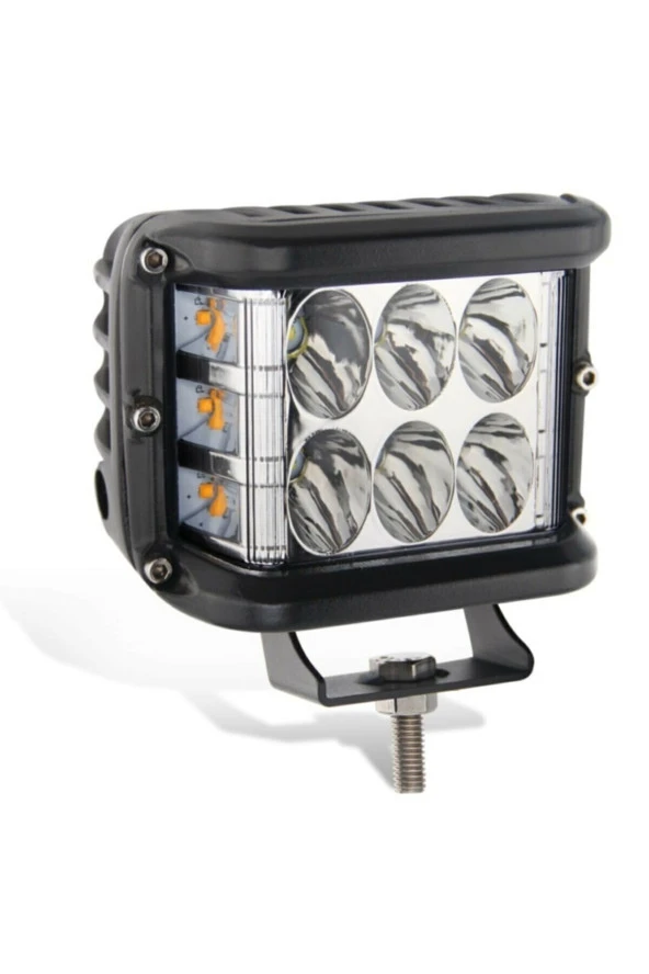 Beyaz Led Sarı Çakarlı Kare Off Road Sis Farı Çalışma Lambası 12 Ledli 1adet