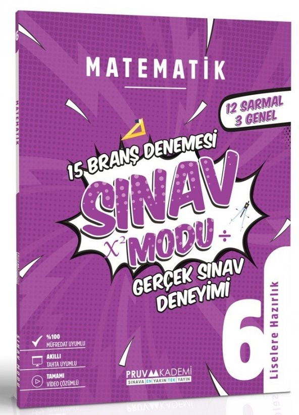 Pruva Akademi 6. Sınıf Matematik Sınav Modu Deneme Sınavı 2023