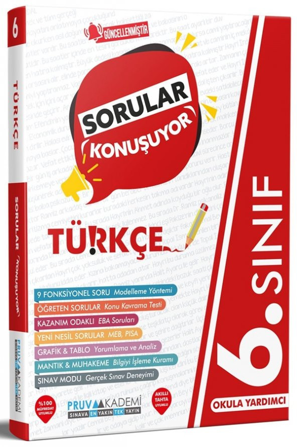 Pruva Akademi 6. Sınıf Türkçe Sorular Konuşuyor 2023