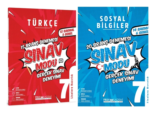 Pruva Akademi 7. Sınıf Türkçe + Sosyal Bilgiler Sınav Modu Seti 2 Kitap 2024