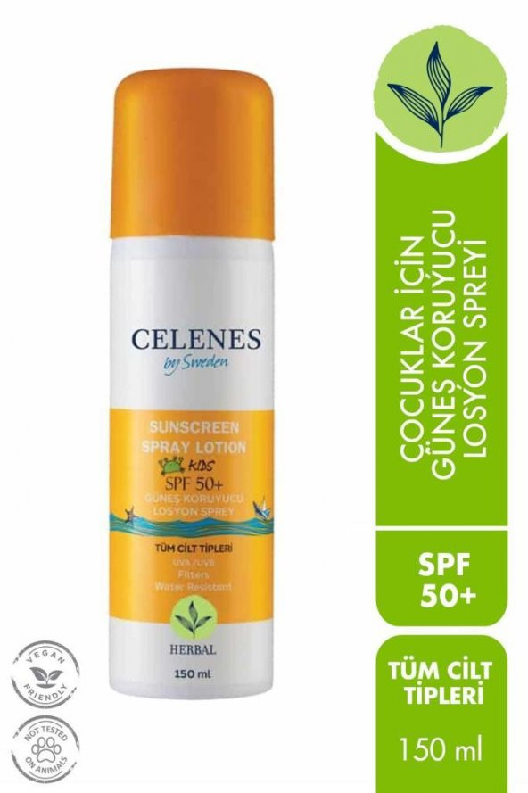 Celenes Kids Herbal Güneş Koruyucu Losyon Spray Spf50 150ml
