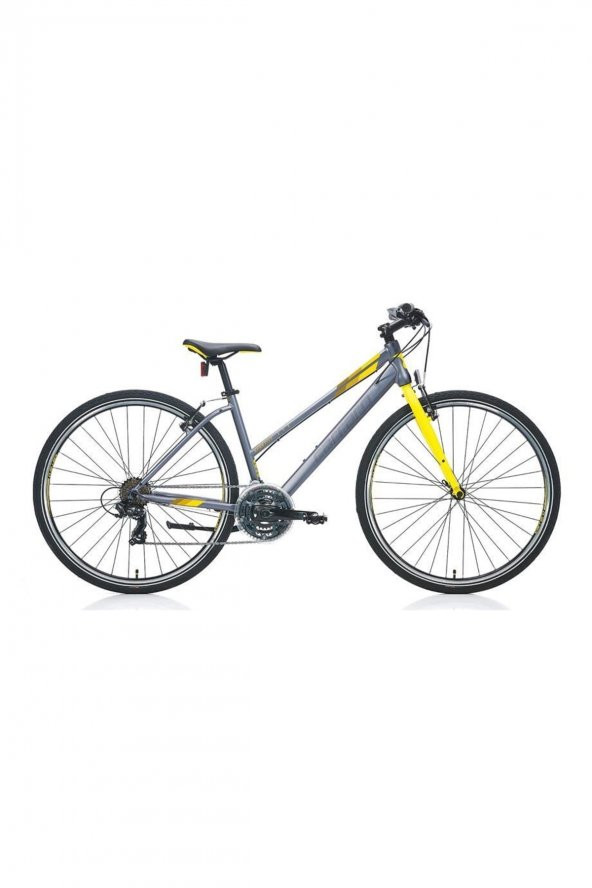 Sportive 322 Kadın Şehir Bisikleti 28 Jant Full Shimano 21 Vites Mat Antrasit Sarı 44cm