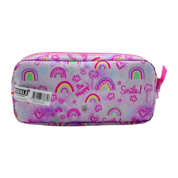 Muggle Kalem Çantası Soft Rainbow Pembe İki Bölmeli Kalemlik - 5