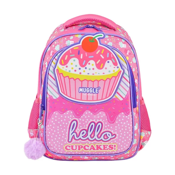 Muggle Okul Çantası Cup Cake Pembe Kız Çocuk İlkokul Sırt Çantası