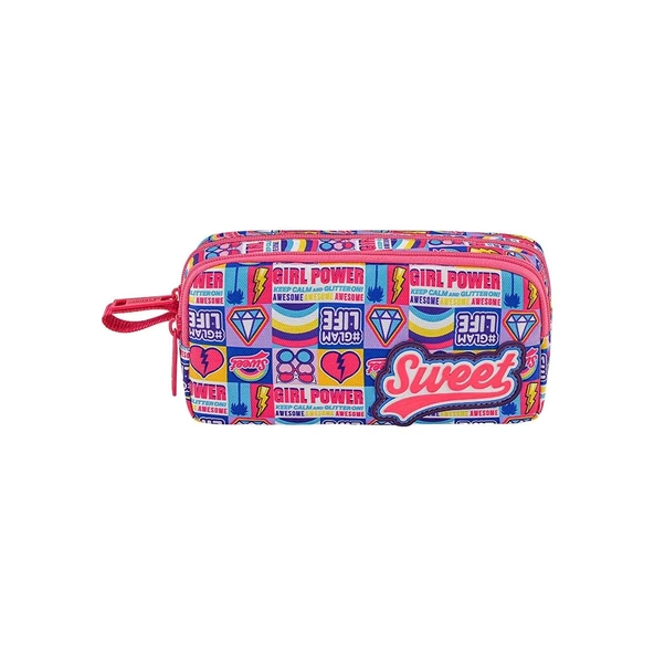Muggle Kalem Çantası Sweet Pembe İki Bölmeli Kalemlik
