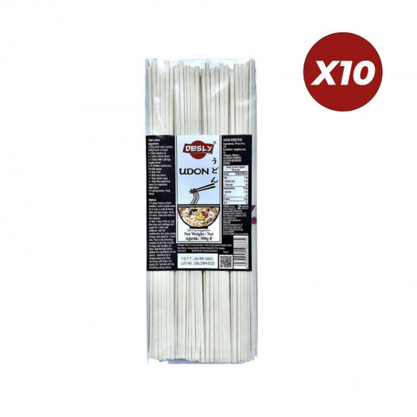 Desly Udon Erişte Noodle (Japon Eriştesi) 300 Gr 10 Adet