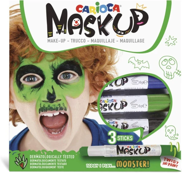 Carioca Mask Up Yüz Boyası Canavarlar Monster 3 Renk 6 Gram