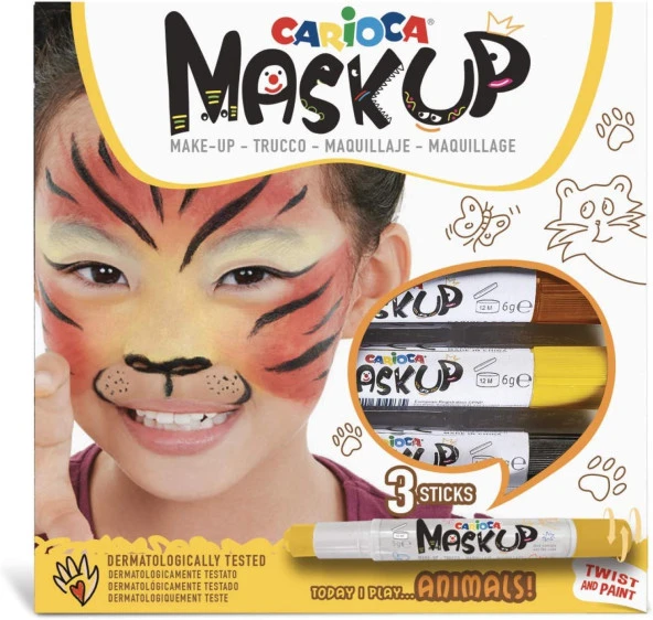 Carioca Mask Up Yüz Boyası Animals Hayvanlar 3 Renk 6 Gram