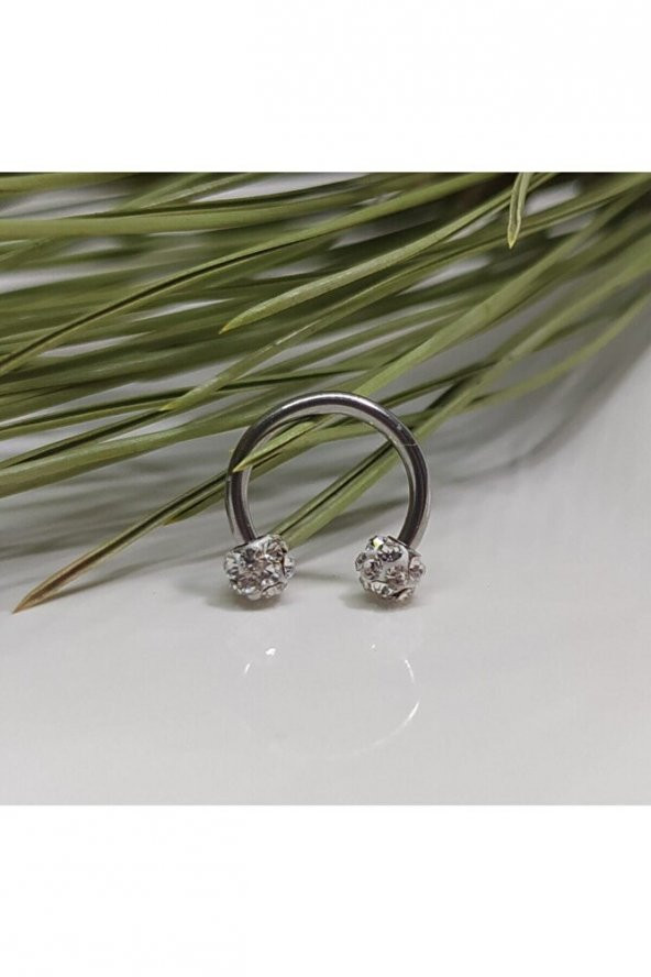 Cerrahi Çelik Zirkon Taşlı, Kulak, Dudak Burun Septum Tragus Kıkırdak Piercing-42000032isil - 6