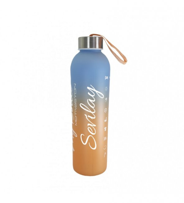 Kişiye Özel Renkli 750 ml Motivasyon Cam Su Matarası HK2709 - 6