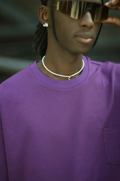 Oversize Pamuklu Bisiklet Yaka Cepli Likralı Erkek Yazlık T-shirt - Resim 10