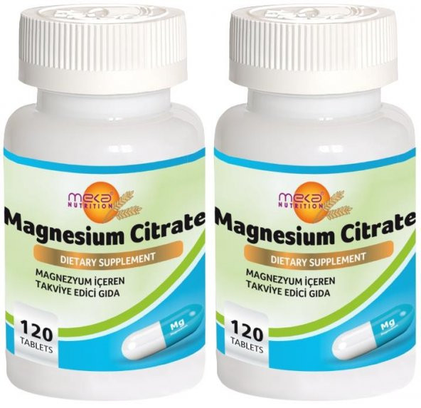 Meka Nutrition Magnezyum Sitrat 2x120 Tablet Magnesium Citrate