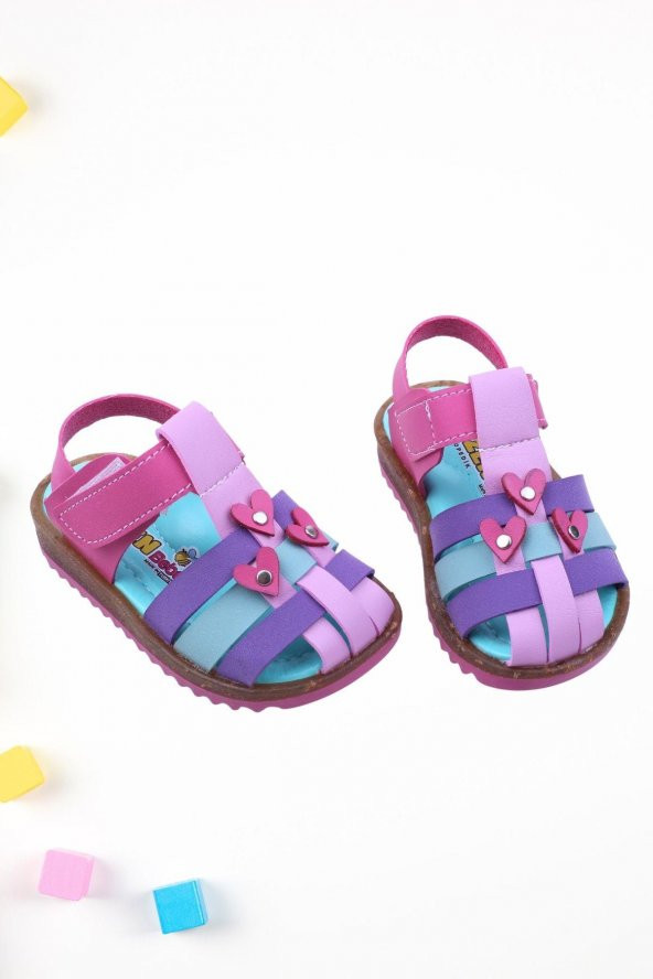 Papuç Sepeti Arzen-2879 Kız Bebek Ortopedik Sandalet Ayakkabı