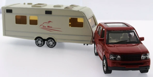 Kırmızı Metal Araçlı Karavan Mk1021 - 4