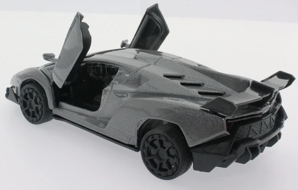 Çek Bırak Gri  Metal Spor Araba Sl6607B - 2