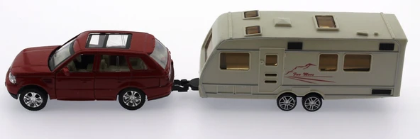 Kırmızı Metal Araçlı Karavan Mk1021 - 2