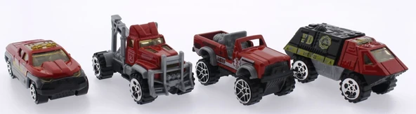 4'Lü Die Cast İtfaiye Seti - Resim 2