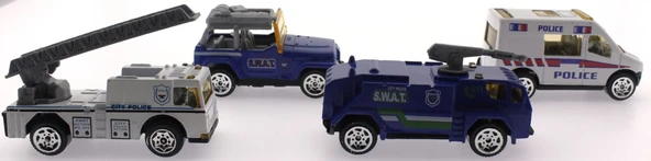 4'Lü Die Cast Polis Seti - Resim 3