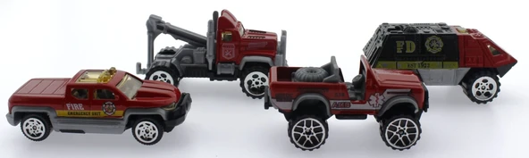 4'Lü Die Cast İtfaiye Seti - Resim 3
