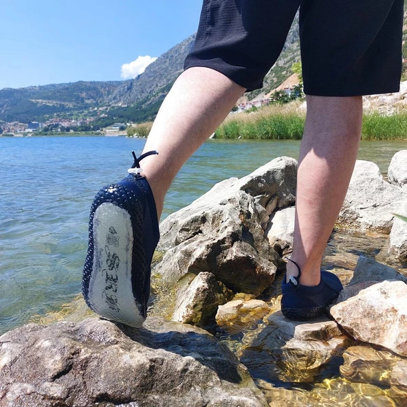 Serabien MG Lacivert Kaydırmaz Taban Havuz Deniz Sörf Ayakkabısı - 4