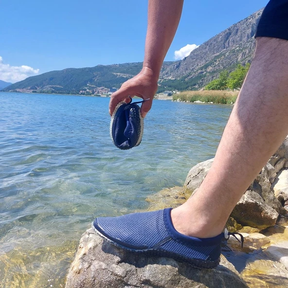 Serabien MG Lacivert Kaydırmaz Taban Havuz Deniz Sörf Ayakkabısı - 6